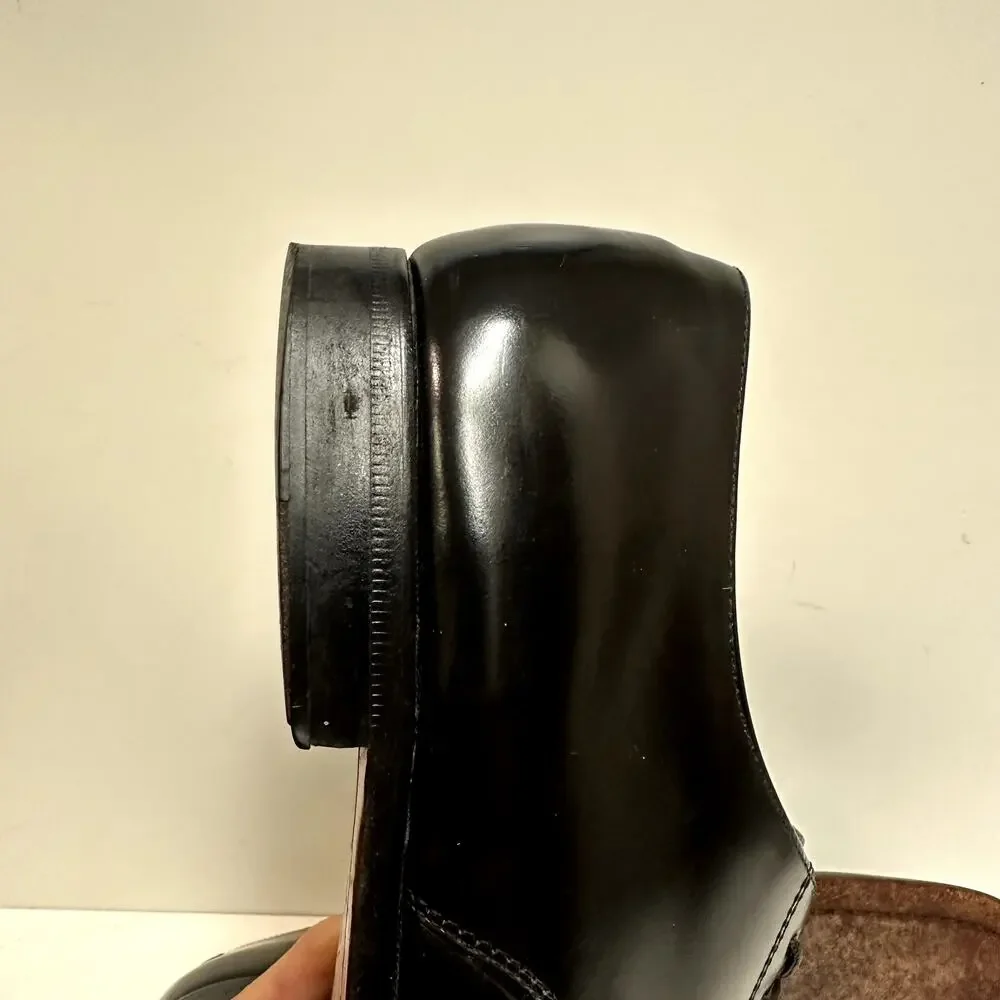 VERY GOOD Cole Haan Derby Blucher Cap Toe Black Calf Made in Maine USA 11.5
